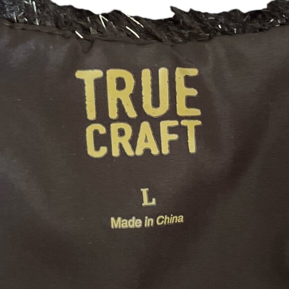 True Craft Girls Faux Youth Fur Vest Size L Black Silver Metallic Party Glam - Picture 5 of 6